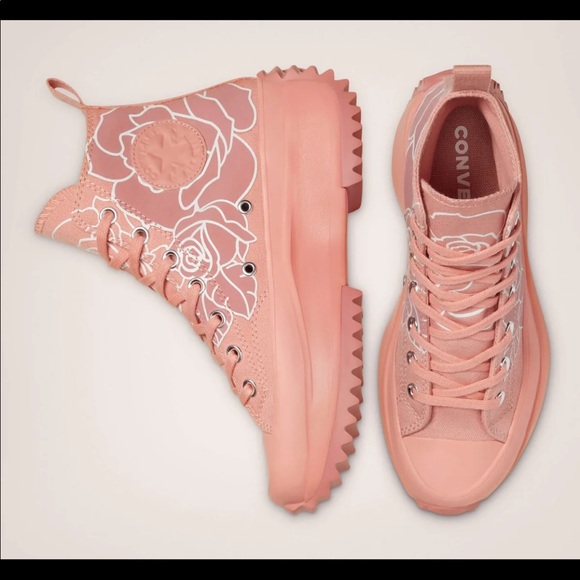 Converse Run Star Hike Platform Natasha Cloud Floral Roses Hugh Top Shoes - New - Picture 9 of 10